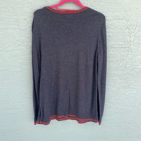 Old Navy Women's XL Tall Gray Sweater Heart Detail Scoop Neck Pullover - Picture 2 of 8